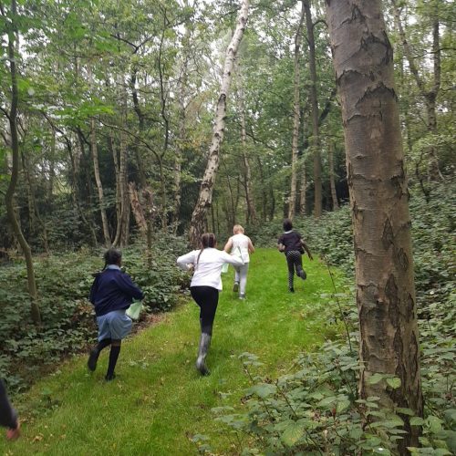 Excited and happy - a girls group discovering Bestwood for the first time